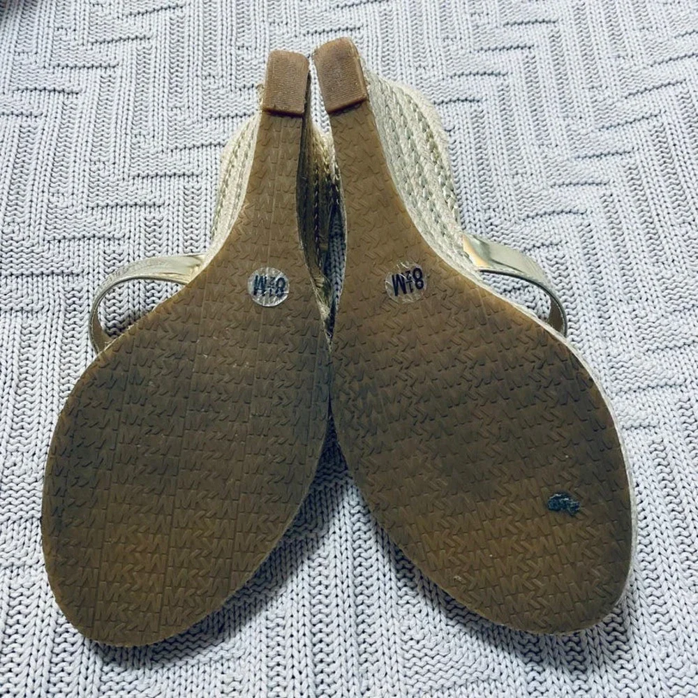 Michael Michael Kors platinum espadrille wedge sandals
